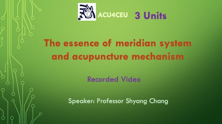 The essence of meridian system and acupuncture mechanism (V)