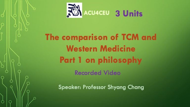 The comparison of TCM and Western Medicine Part 1 based on philosophy (V)