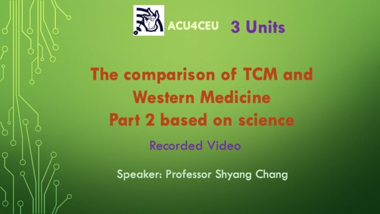 The comparison of TCM and Western Medicine Part 2 based on science (V)