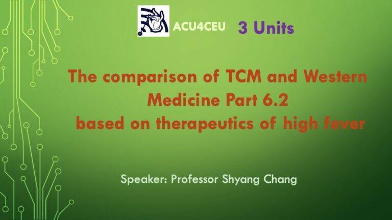 The comparison of TCM and Western Medicine Part 6.2  therapeutics of high fever